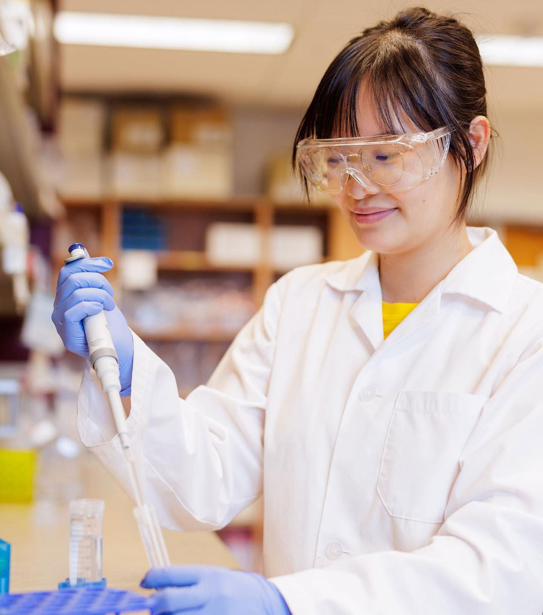 Rachel working in a lab