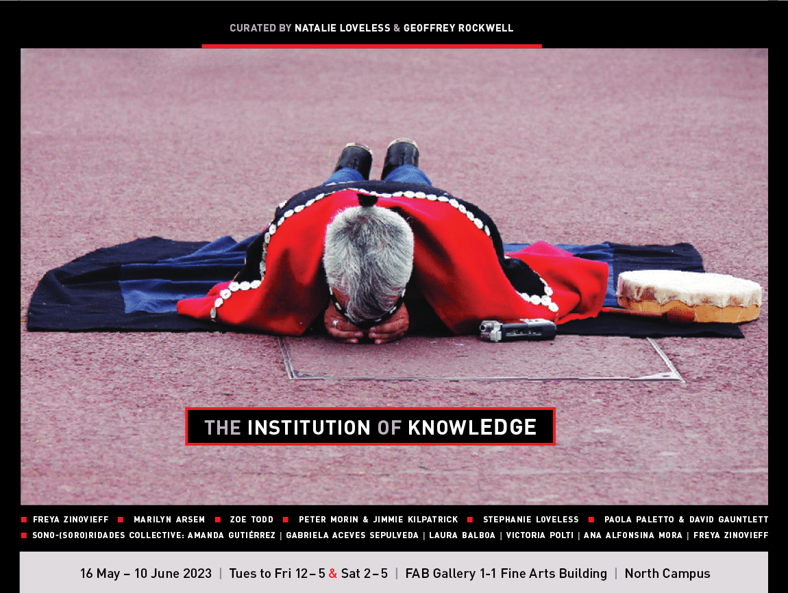 Peter Morin, Cultural Graffiti: a Tahltan NDN declares war on the british monarchy, Buckingham palace, London England (2013). Performance documentation by Dylan Robinson