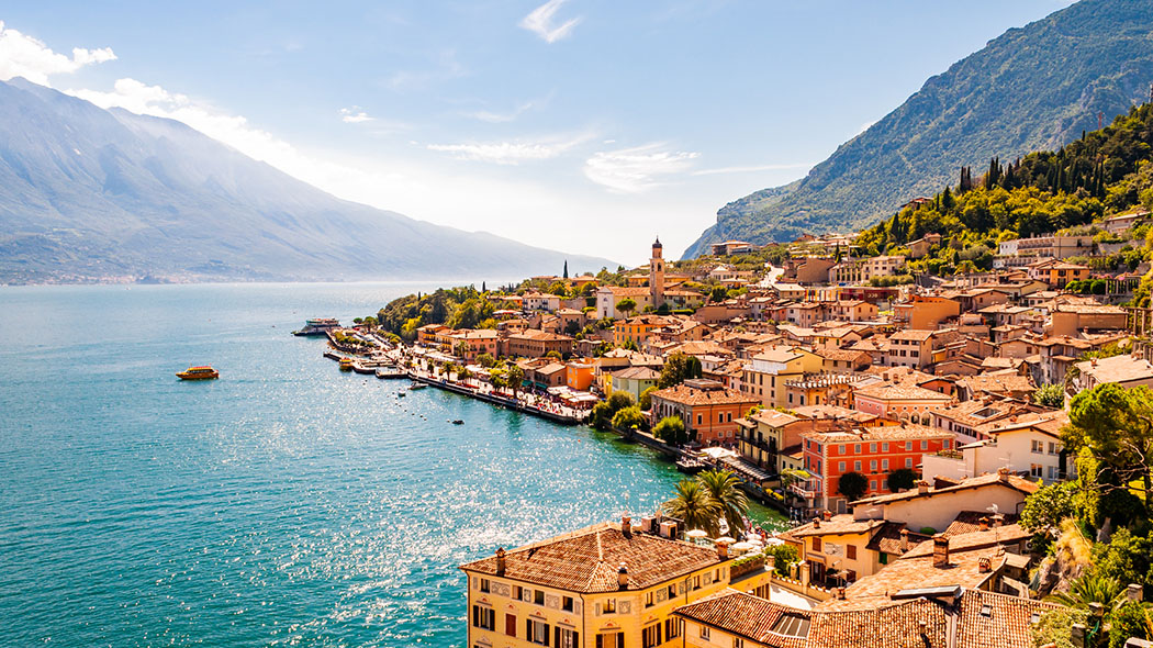 Vista of Italy coast and town