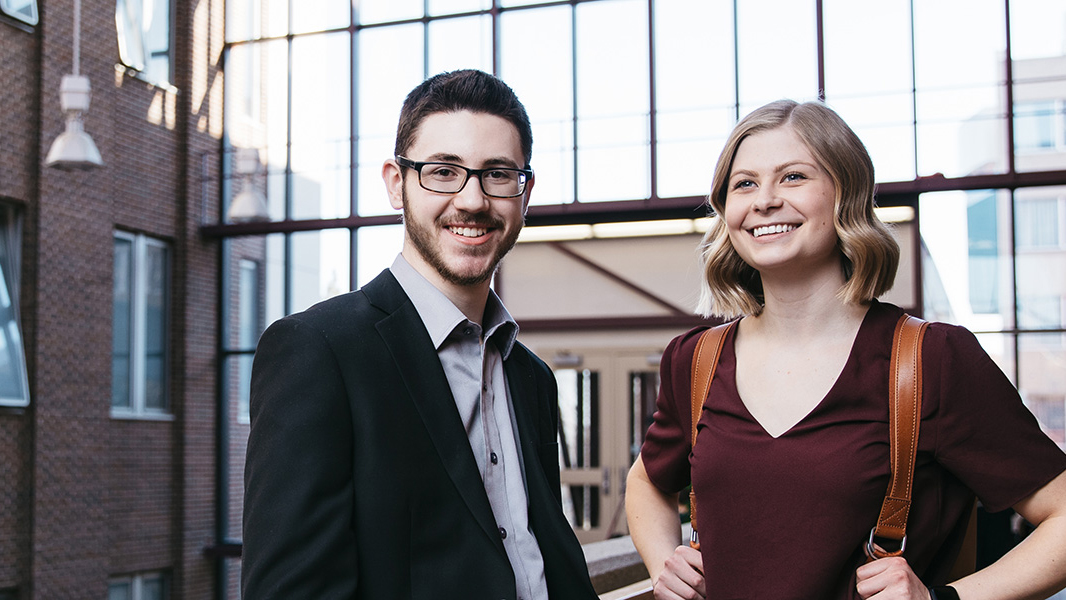 Bachelor of Commerce students in Business Atrium