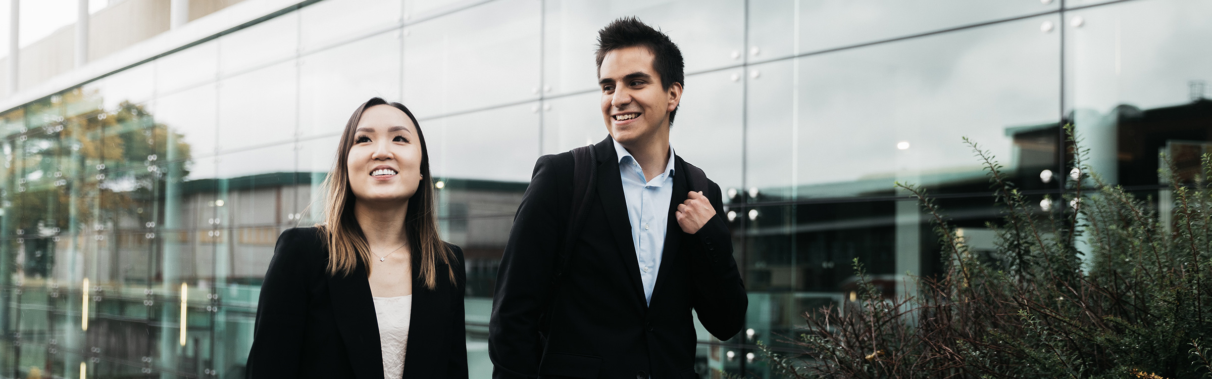 MBA students outside SU building