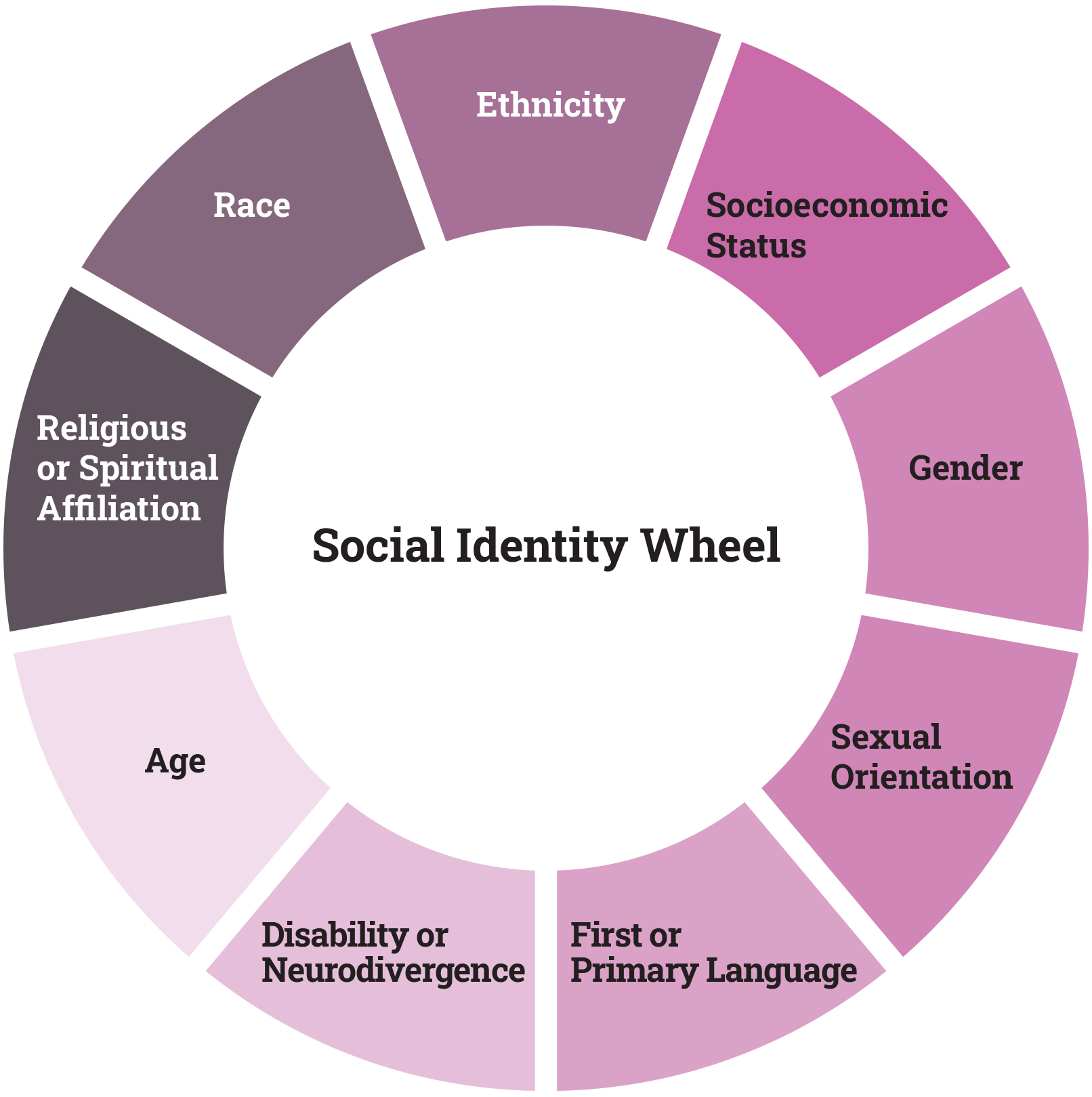 Social Location Wheel Reflection Exercise. Adapted from Equitable Teaching at the University of Michigan