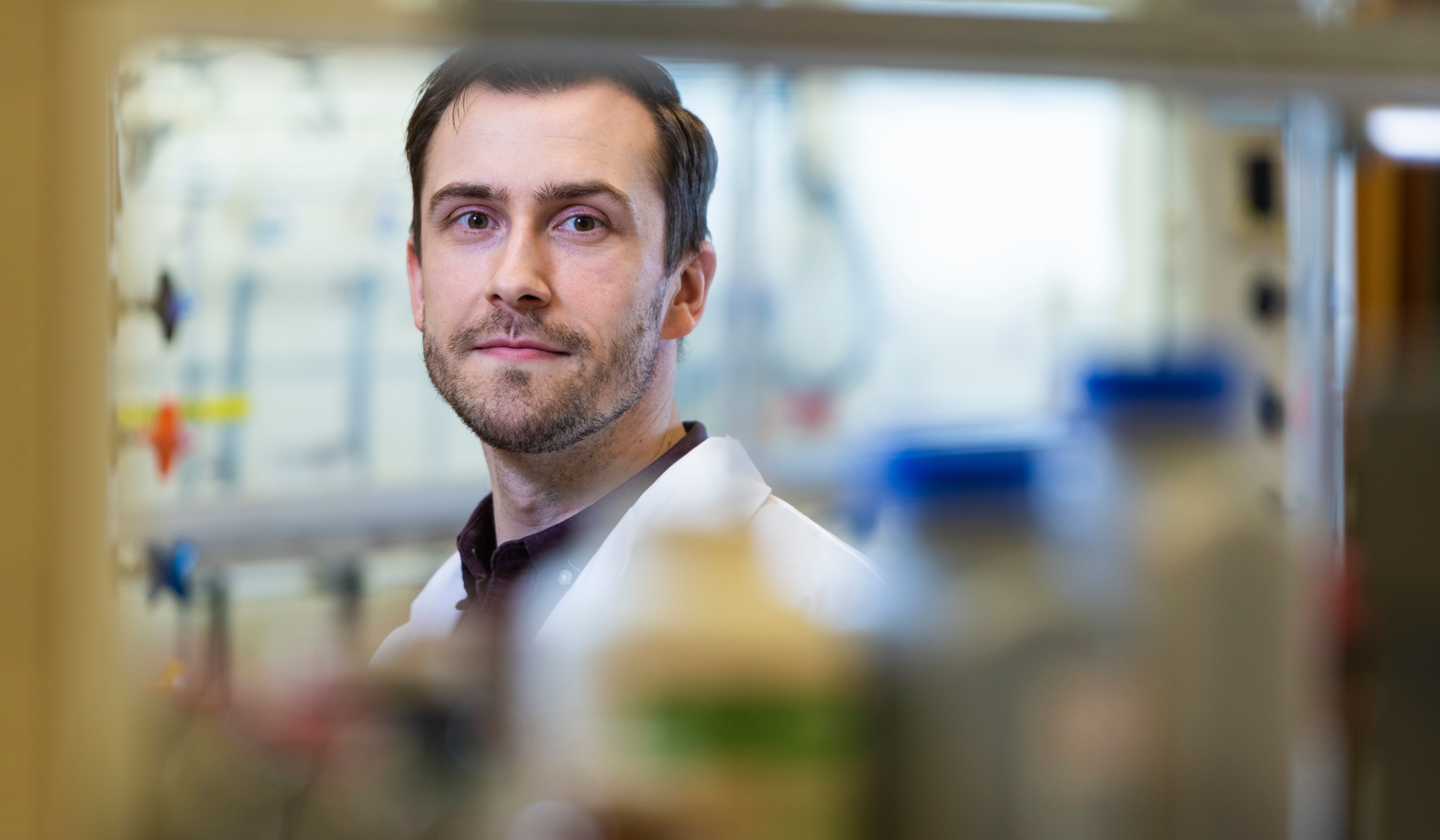 Kevin Hodder in his lab at the University of Alberta