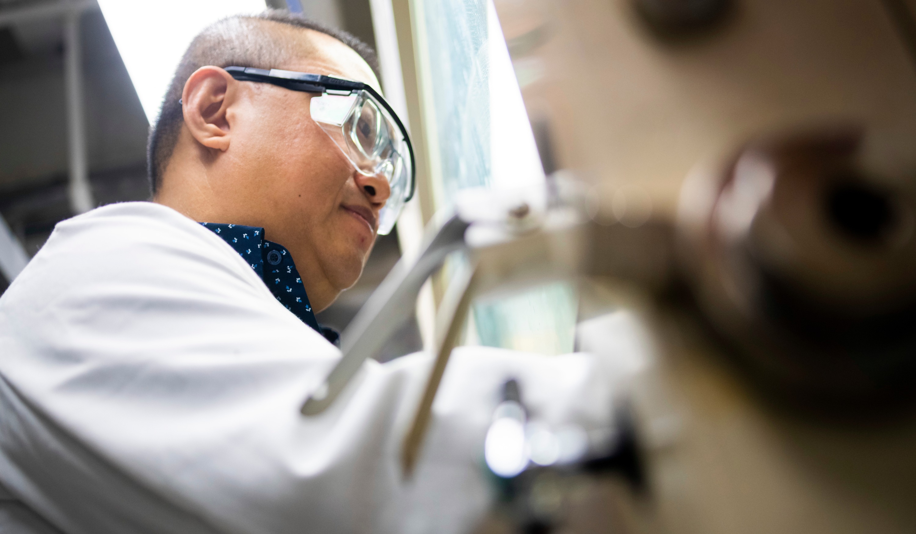 Zhi Li works in his lab at the University of Alberta.