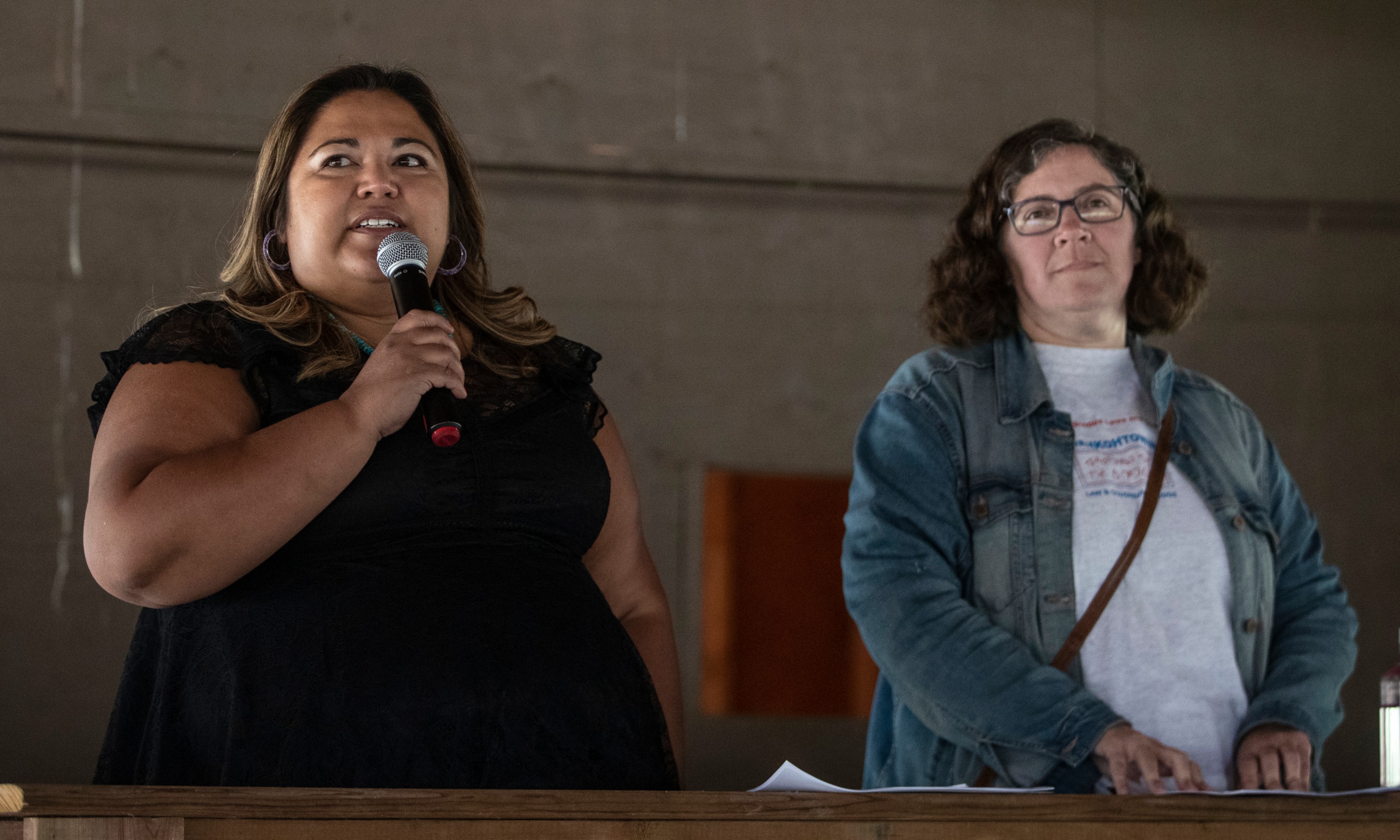 U of A sessional instructor Koren Lightning-Earle (left) and associate professor Hadley Friedland have been instrumental in adapting the blanket exercise for first-year law students as part of the Foundations of Law course. (Photo: Jason Franson)