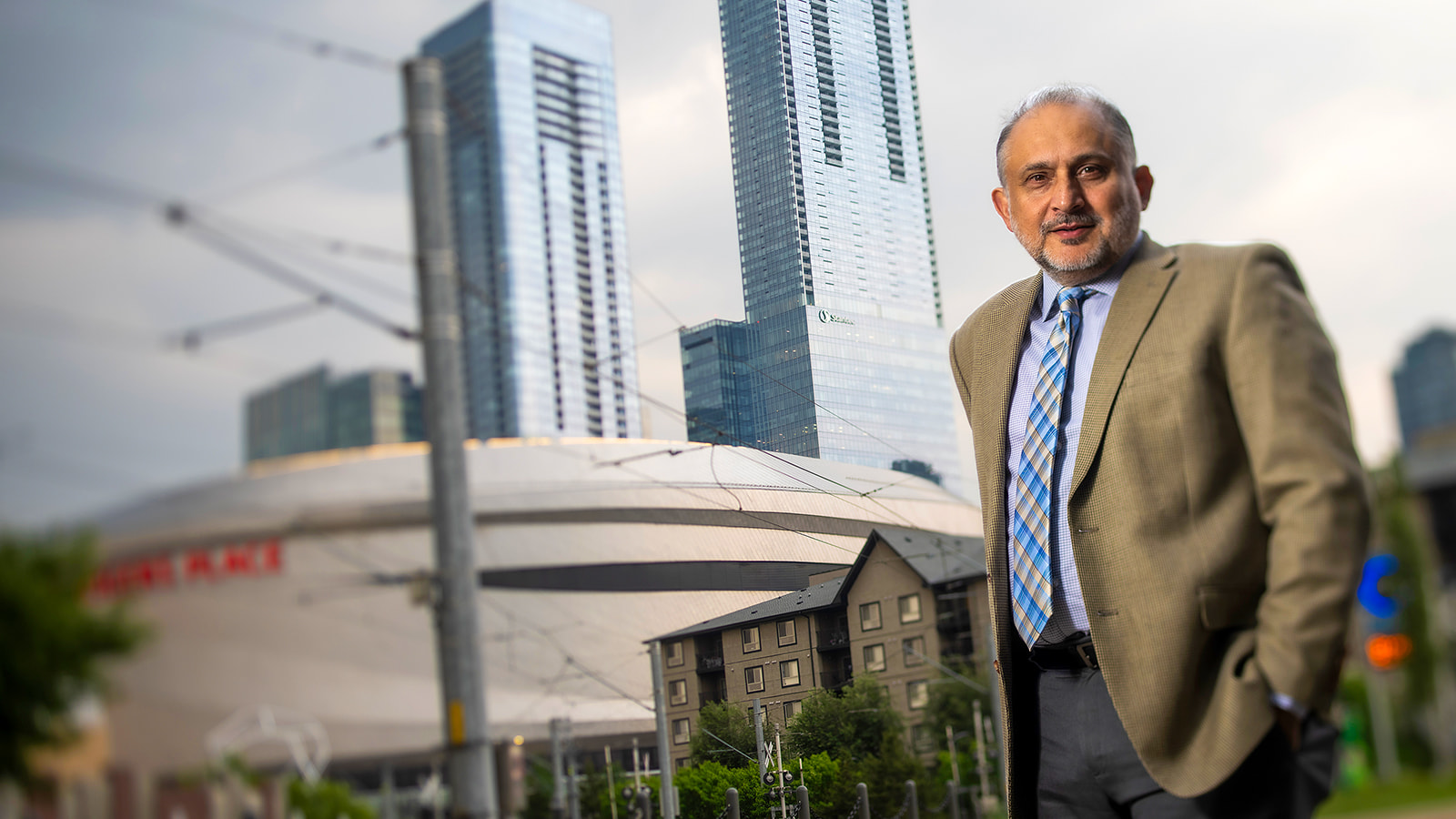 As the Radhe Krishna Gupta Executive Chair in Cities and Communities in the Alberta School of Business, Murtaza Haider will pull together the best minds at the U of A to envision what the thriving city of tomorrow will look like — starting with Edmonton. (Photo: John Ulan)