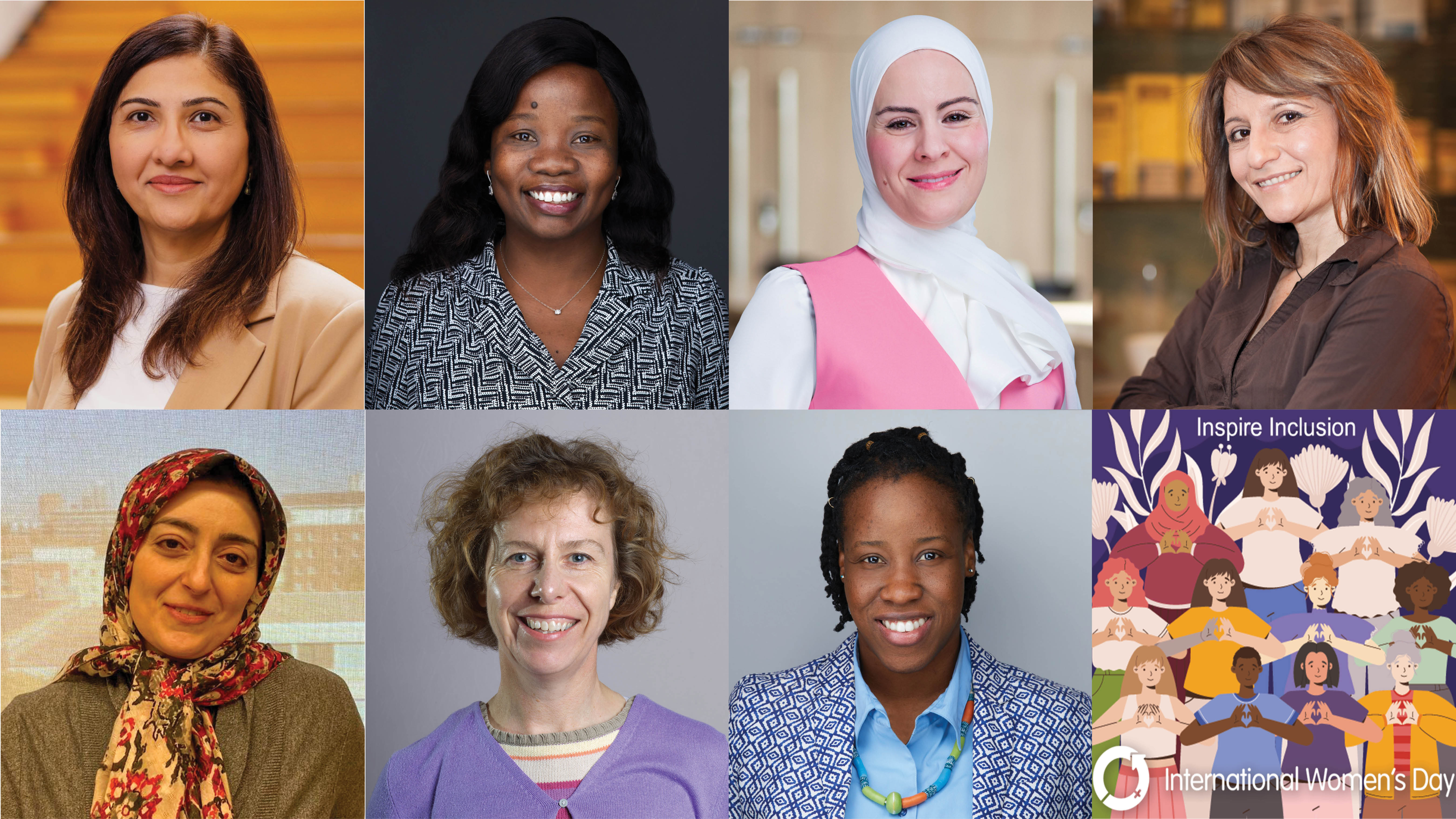 From left: Salima Meherali; Elizabeth Onyango; Fatima Mraiche; Nese Yuksel; Shima Shahbaz; Allyson Jones; Josephine Godwyll