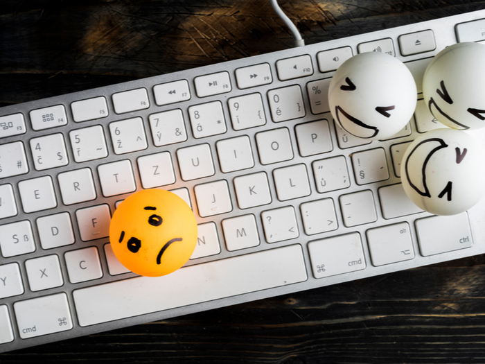 Keyboard with Ping Pong Balls