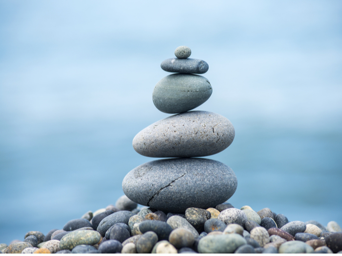 Tower of Rocks on Smaller Rocks