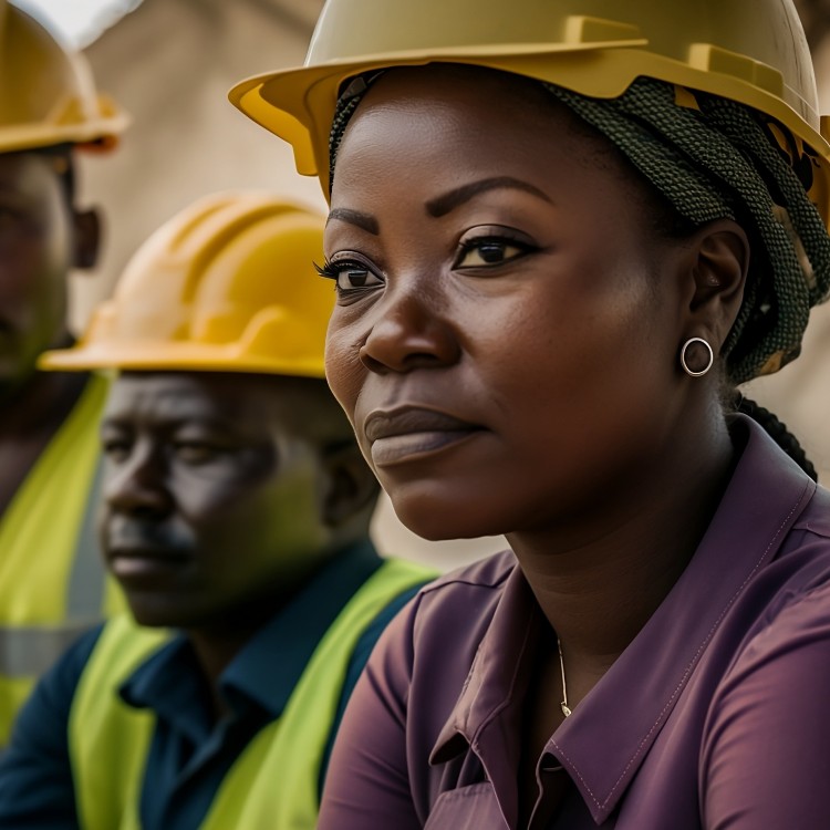 Woman wearing a yellow hard hat