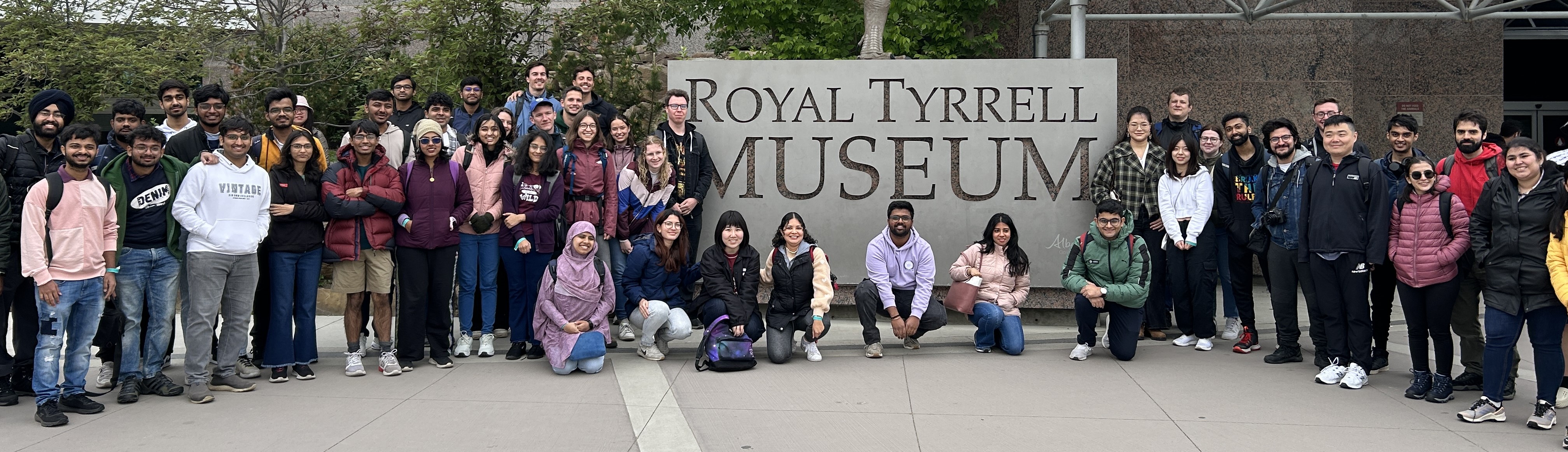 students taking picture at museum