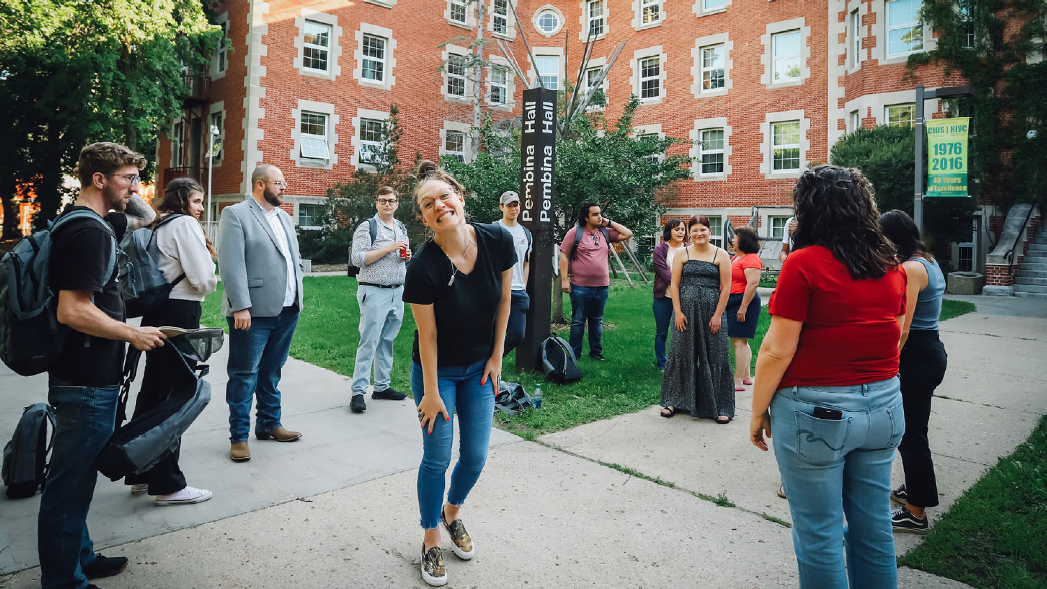 Students at Pembina Hall