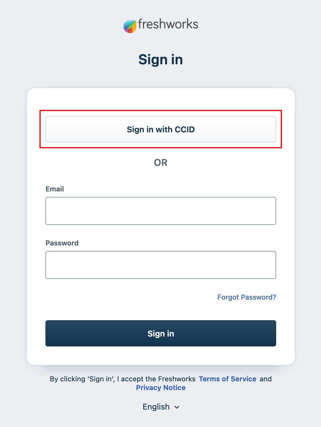 Screenshot of the Student Portal login screen