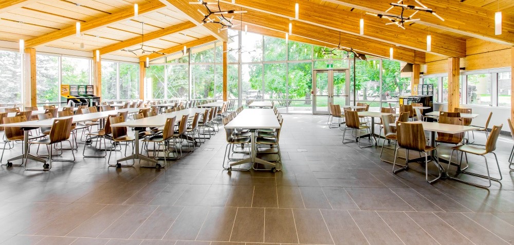 Shot of Peter Lougheed Hall dining area