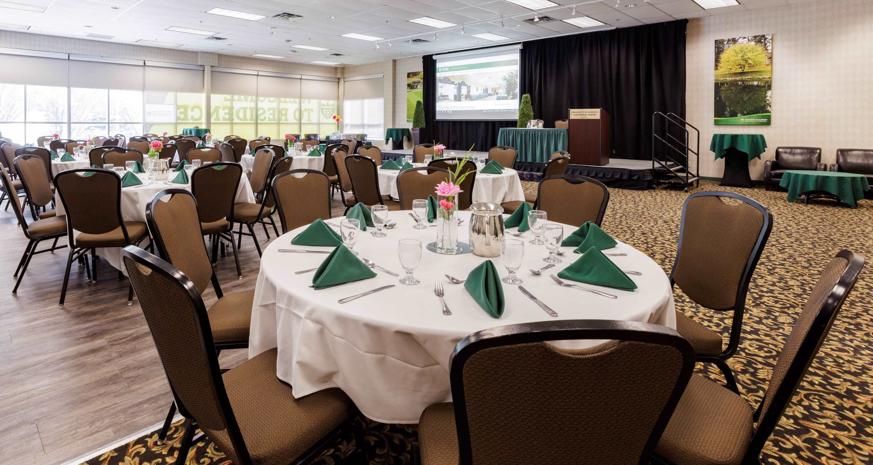 Dining area in a conference room