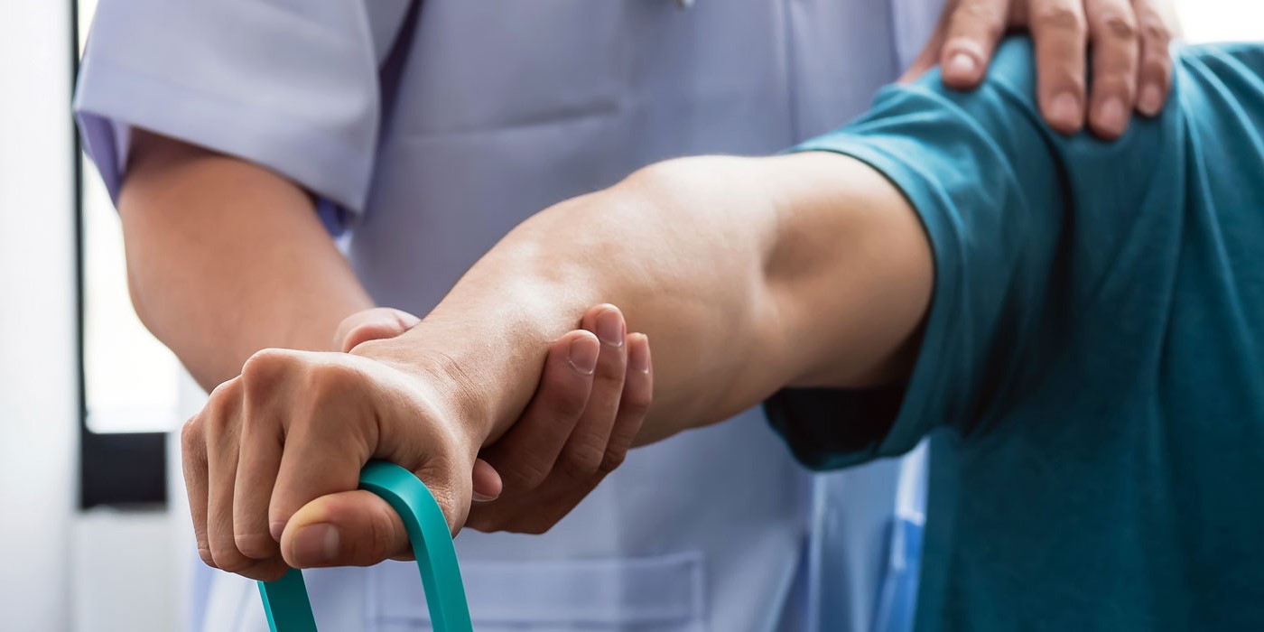 A person receiving physiotherapy