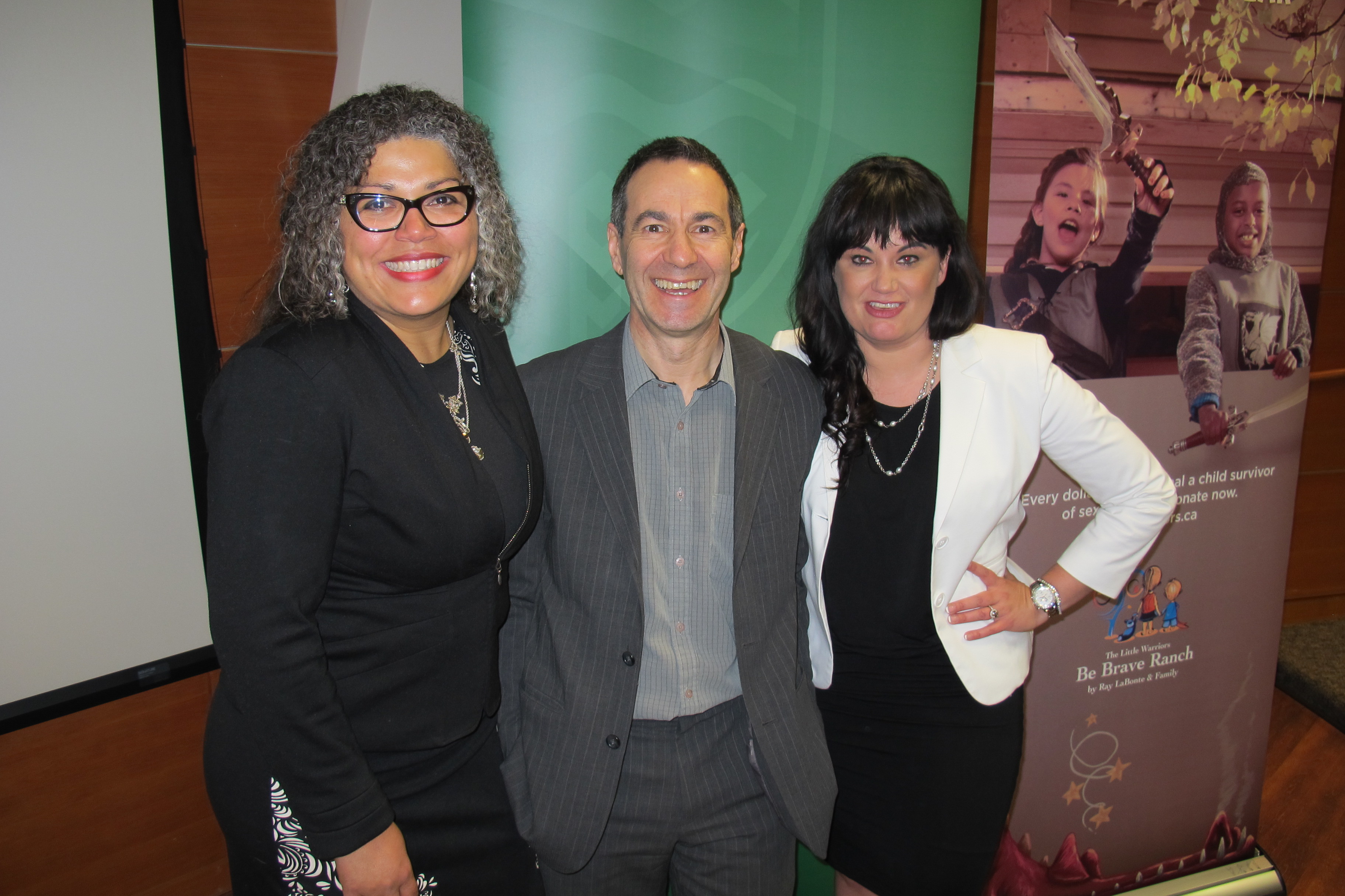 Drs Jacqui Linder and Peter Silverstone with Glori Meldrum (right), founder and chair of Little Warriors