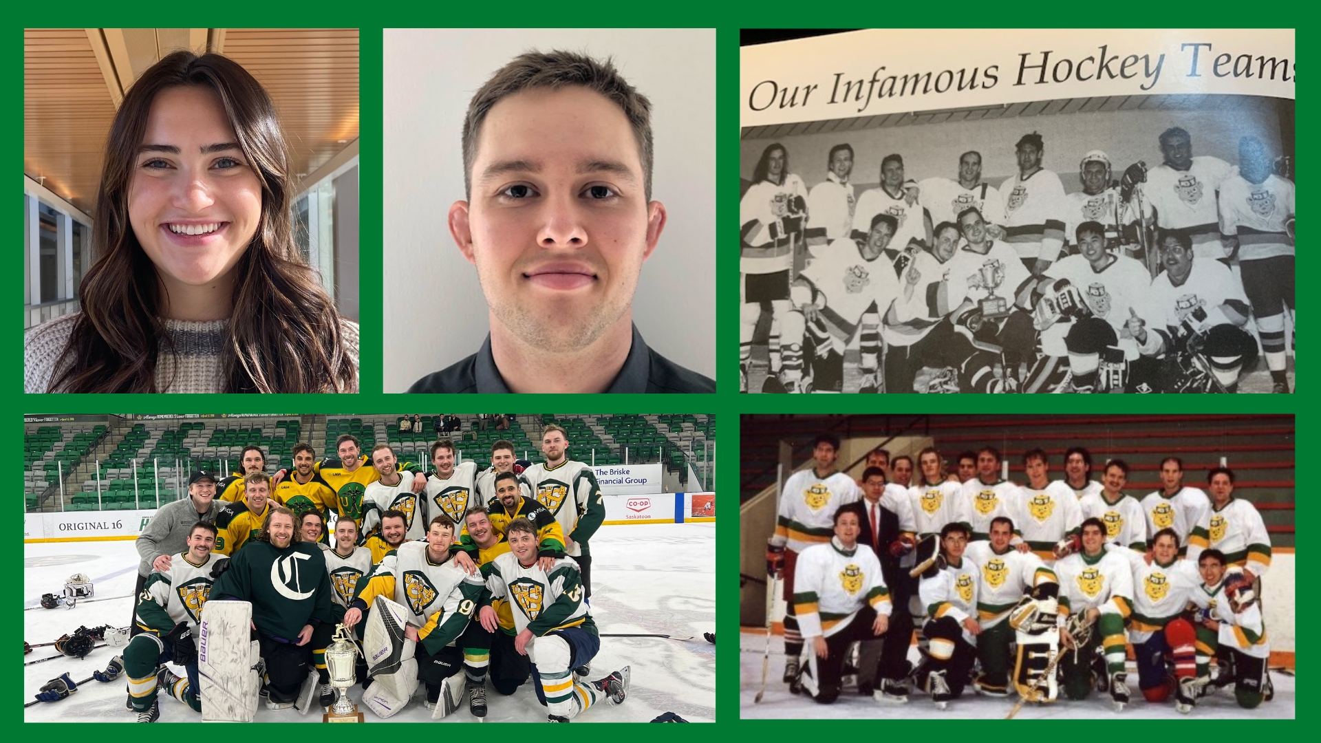 Collage of Icebowl teams and team members