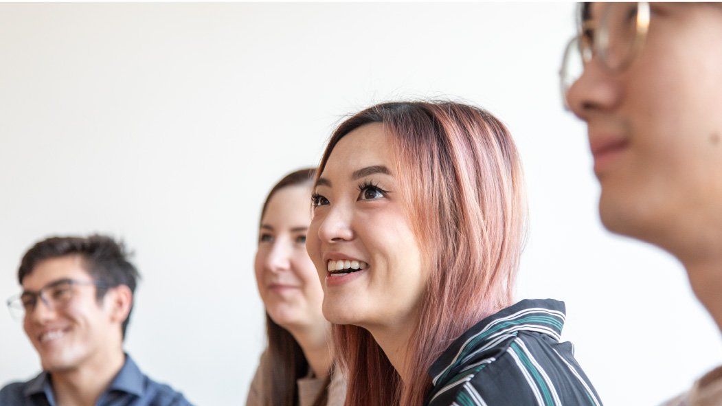 Medical students in a meeting space